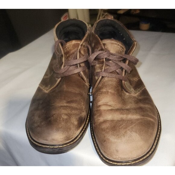 Ecco Mens Distressed Leather Ankle Boots Size 47 With Waterproof Technology - Picture 3 of 16